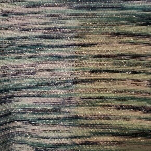 Massini Womens Sz L Blue Striped Short Sleeve Blouse - Picture 4 of 8